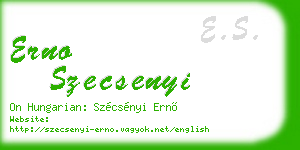 erno szecsenyi business card