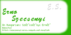 erno szecsenyi business card